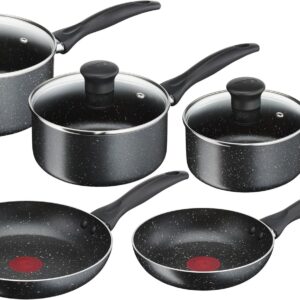 tefal origins stone 5 piece, non stick, pots & pan set