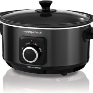morphy richards 3.5l sear & stew slow cooker, shatter resistant aluminium pot