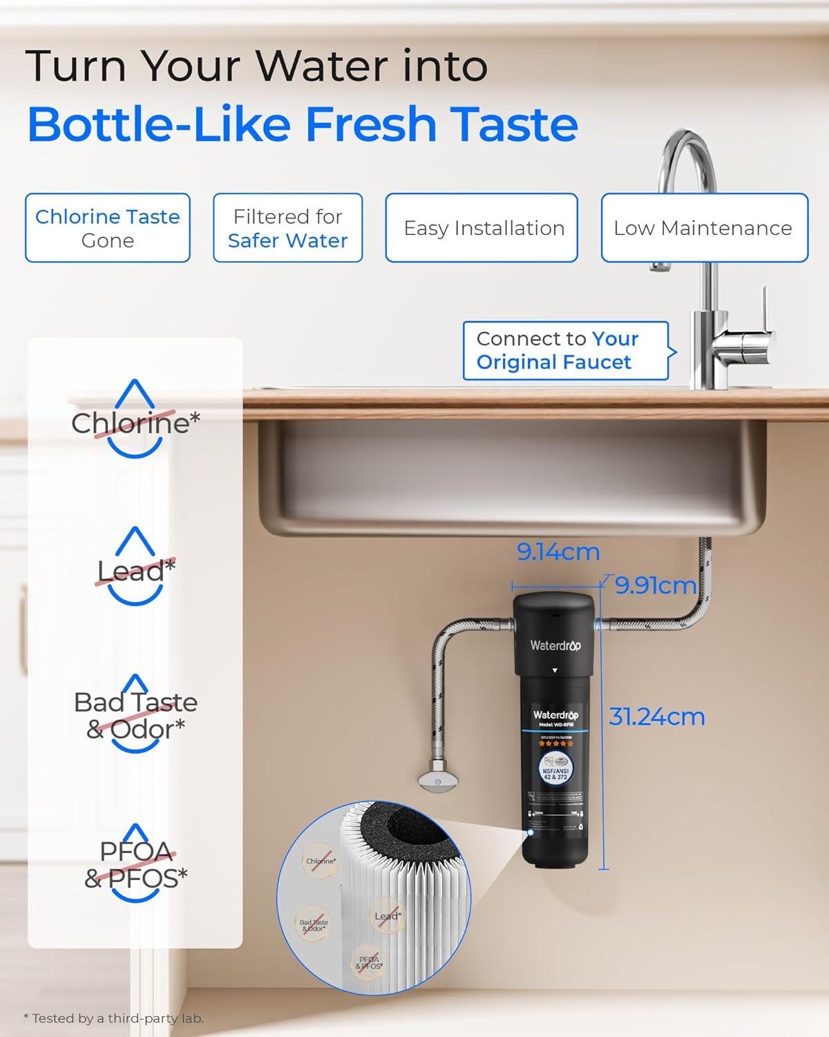 waterdrop 10ua under sink water filter, 11000 gallons high capacity water filter system waterdrop 10ua under sink water filter, 11000 gallons high capacity water filter system