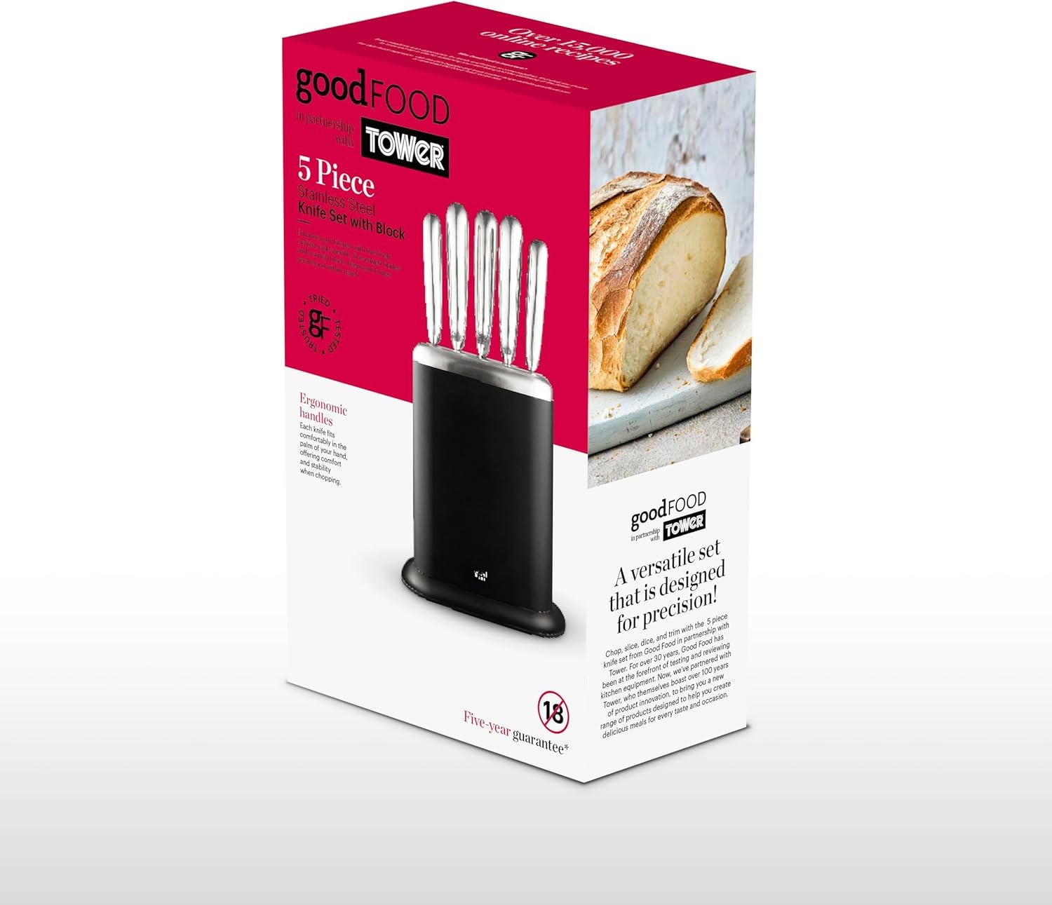good food in partnership with tower 5pc knife set good food in partnership with tower 5pc knife set