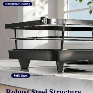 kitsure dish drainer rack space saving dish drainer, dish racks for kitchen counter